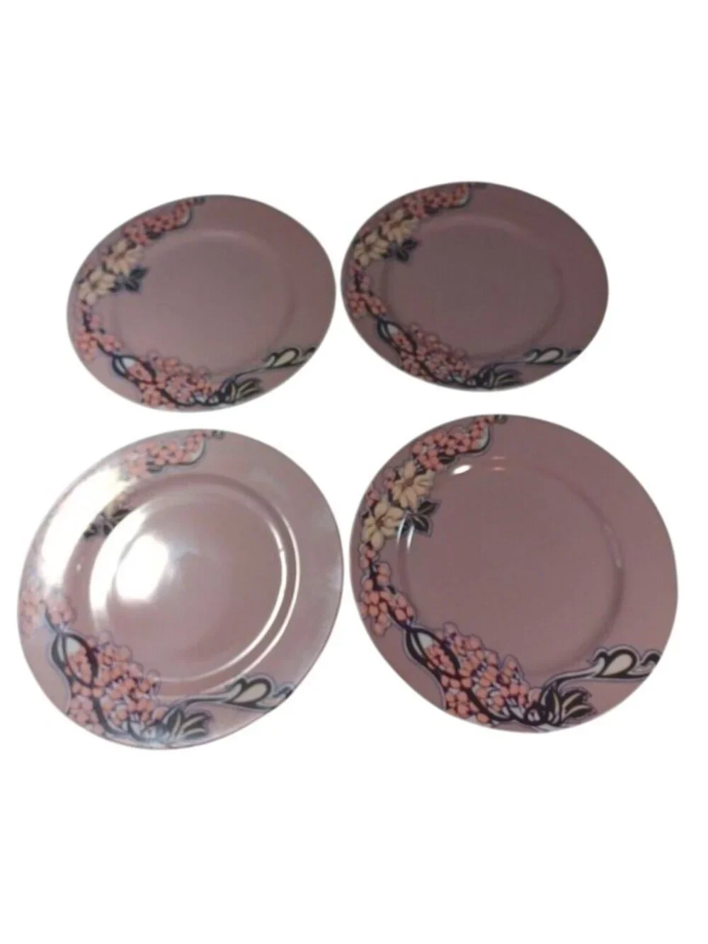 4 Georges Briard Floral Parisienne Art Nouveau Wisteria Floral Dinner Plates